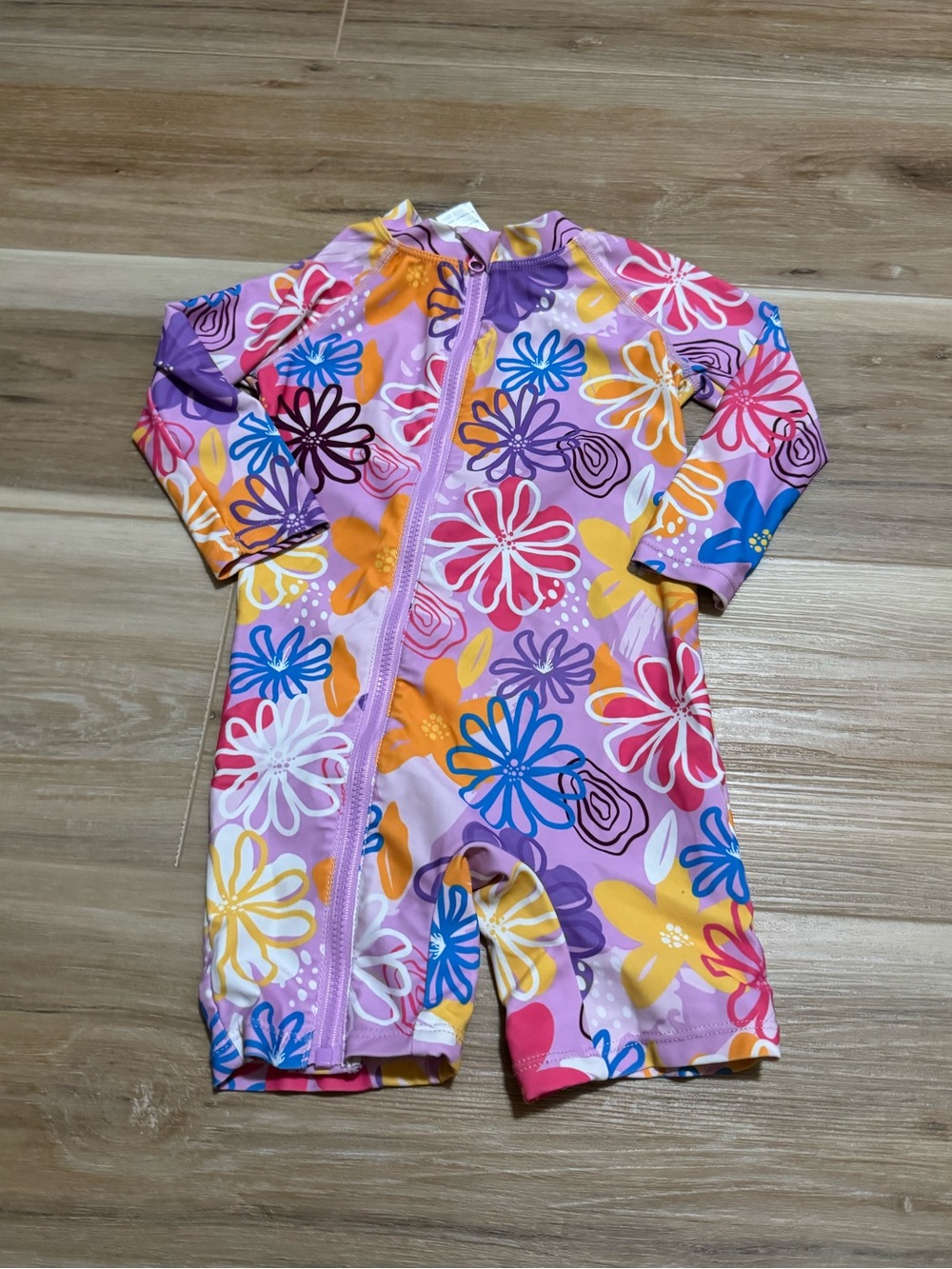 Girl’s floral print rash guard